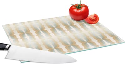 Glazen Snijplank - 28x20 - Vintage - Jaren 60 - Patronen - Ornament - Snijplanken Glas