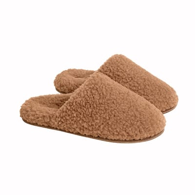 ATTREZZO® Pantoffels Dames - Sloffen - Maat 36/37 - Beige - Fluffy - Heerlijk warm!