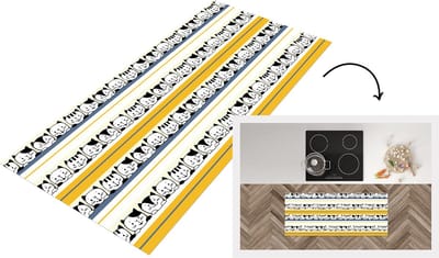 Keukenloper - Loper keuken - Kat - Patronen - Huisdieren - 120x50 cm - Keukenloper vinyl