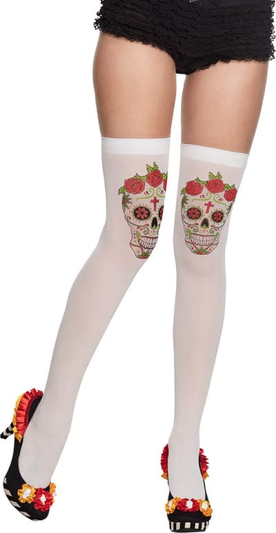 Boland - Paar kousen Calavera - Volwassenen - Vrouwen - Day of the dead - Halloween en Horror