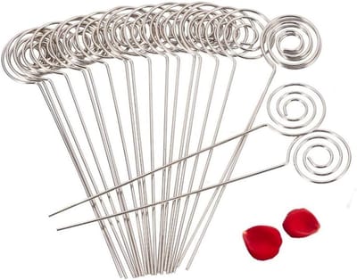 50 Stuks Metalen Naamkaart Houder, Zilveren Display Clip voor DIY Foto's, Kaarten en Notities (Cirkel)