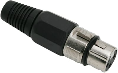 5x XLR Stekker 3-Pins – Male Microfoon Connector – Met Trekontlasting – Metalen Behuizing – Zwart/Nikkel - [05193]