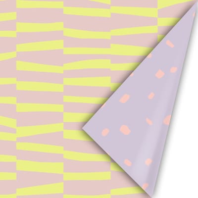 3m Cadeaupapier - 30cm breed - cadeaupapier - leuk inpakken - kado - inpakpapier - verpakken - Feestje - Geel/Roze/Paars