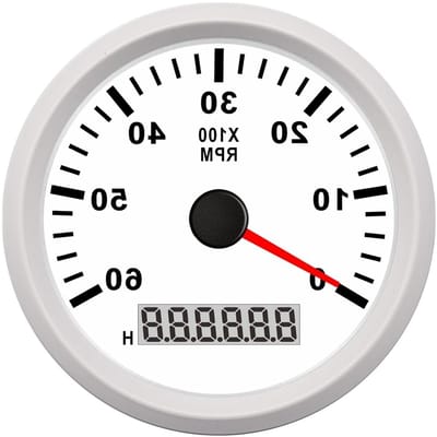 Toerenteller - Snelheidsmeter Tacho - Motoren Controleren - Snelle Locatiebevestiging - 85mm - Wit