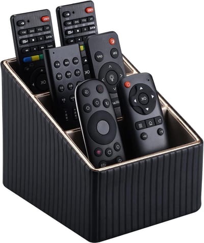Elegante PU Leren Afstandsbediening Houder voor Nachtkastje met 3 Compartimenten, Desk Organizer en Pennenhouder voor een Opgeruimde Tafel