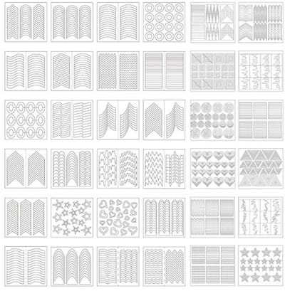 Nagelsticker set met 1275 sjablonen - 49 verschillende designs voor Franse manicure
