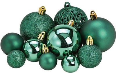 100x Emerald groene kunststof kerstballen 3, 4 en 6 cm - Glans/mat/glitter - Petrol groen - Kerstboom versiering/decoratie