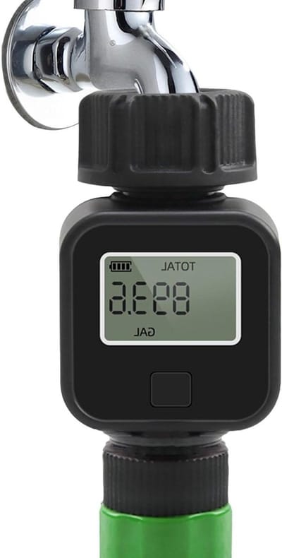 Digitale Watermeter - Slang Teller - Water Verbruik Meten - Automatische Stop - 3/4 Inch - Zwart