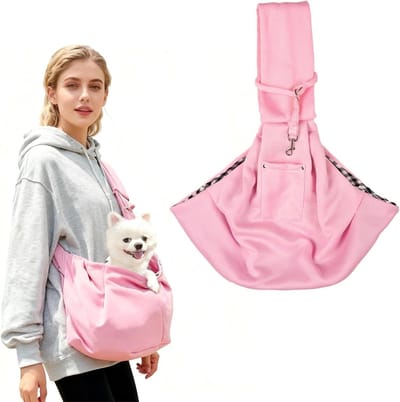 Dailygoods- Hondendraagtas - Maximale draagkracht 7,5 kg - Draagdoek - Polyester - Roze - Voor reizen en outdooractiviteiten - Hondentas