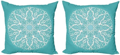 ABAKUHAUS Kussenhoezen Set 2x40x40 cm – Dubbelzijdig bedrukt – Wit