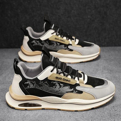 CYYTL Herenschoenen Casual Sneakers Tennis Nieuw In Zomer Platte Leer Outdoor Sport Hardlopen Platform Mode Luxe Loafers Trainers 44 gray