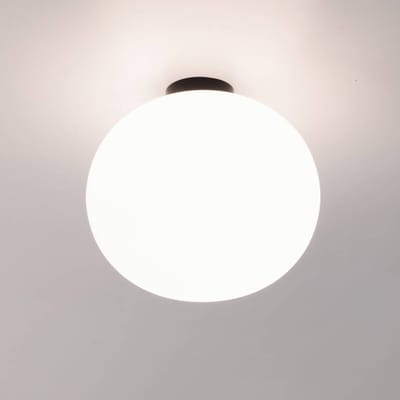 Casablanca plafondlamp Acai, wit/zwart, glas, 26 cm, E27