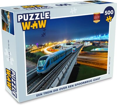 Puzzel Een trein die over een spoorbrug gaat - Legpuzzel - Puzzel 500 stukjes