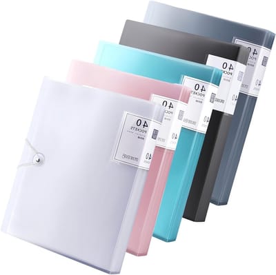 Set van 5 Projectthema's met 200 Transparante Enveloppen, A4 Presentatiemap met Veiligheidskoord, Documentbescherming en Organisatie voor Projecten en Presentaties