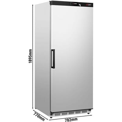 GGM Gastro Lagerkühlschrank Edelstahl PREMIUM - 600 Liter - mit 1 Tür - Innenseite der Tür aus Kunststoff