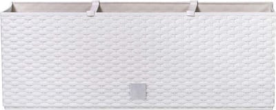 Prosperplast Plantenbak Rato - wit - 51x19x18 cm - bloembak met water irrigatiesysteem