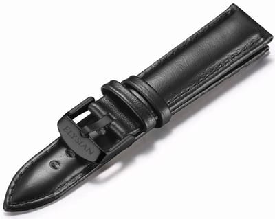 Elysian Horlogeband 22mm Leer Zwart - Quick Release - Premium Kwaliteit