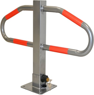 TRUTZHOLM - Afzetpaal voor Parkeerplaats - 47 x 73 cm - Metaal - Grijs - Neerklapbaar & Afsluitbaar - Parkeerbeugel