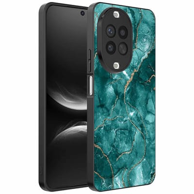 Geschikt voor Huawei Nova 14 Telefoonhoesje met marmer opdruk - TPU backcover case marble design - Goud Groen - Smartphonica geschikt voor Huawei Nova 14