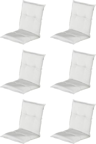 Hartman - Tuinkussen - Lage Rug - Lichtgrijs - 100x50cm - Standenstoel - 6 stuks - Universeel