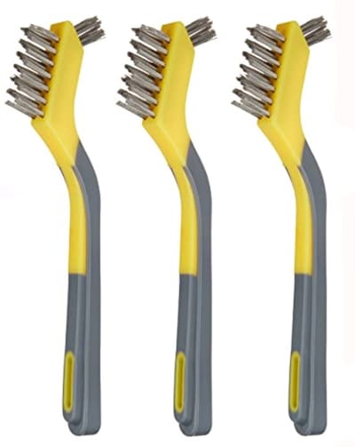 Set van 3 roestvrijstalen reinigingsborstels met comfortgreep
