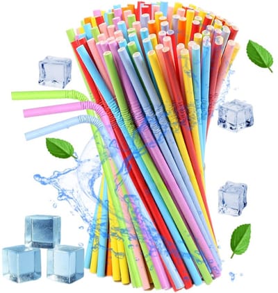 Rietjes buigzame kleurrijke knutselrietjes wegwerp papieren drinkrietjes 197 mm × 6 mm flexibele papieren rietjes