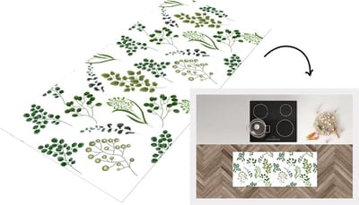 Keukenloper - Loper keuken - Kruiden - Eucalyptus - Design - 120x50 cm - Keukenloper vinyl