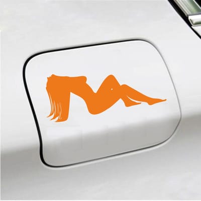 Bumpersticker - Dame - 7,3 X 18 - Oranje