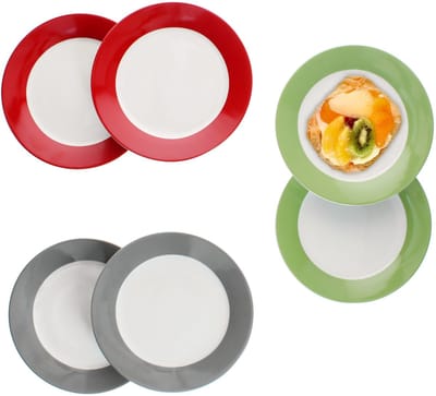 MamboCat MamboCat Set 6 Variant gebaksbord TRIO 2x rood, grijs, groen
