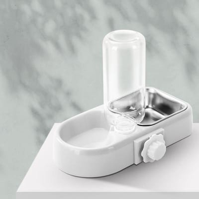 Distributeur d'eau pour chiot Bol suspendu Bouilloire à boire Alimentation automatique en eau Suspension Cage Chat Fournitures pour animaux de compagnie 26.5*16.5*22cm white