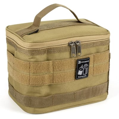 Outdoor Kampeer Arrangement Cases Makkelijk te Dragen Kampeer Kookgerei Opbergtas Ruimer Ontwerp met Verdelers voor Strand Picknick Praktisch Gebruik beige