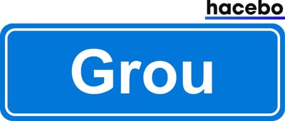 Hacebo - Plaatsnaam Sticker - 29x10 CM - Grou sticker - Verkeersborden sticker - grappige cadeaus - Grou