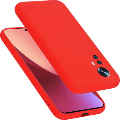 Cadorabo Hoesje geschikt voor Xiaomi 12 / 12X in LIQUID ROOD - Beschermhoes gemaakt van flexibel TPU silicone Case Cover