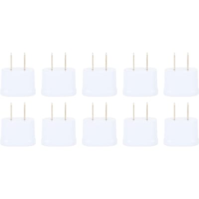 10 STUKS naar Adapter Draagbaar Reizen Puur Koper 2-pins Stekker Converter voor Mobiele Telefoon Laptop Haar white