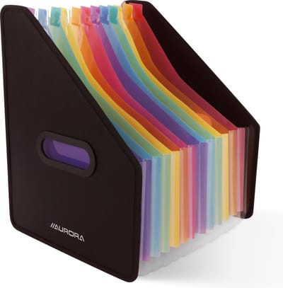 Aurora Staande Harmonica Organizer met 12 vakken voor A4, pak van 12 stuks