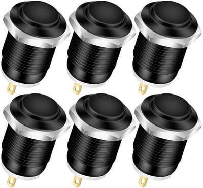 Drukknopschakelaars - Kortstondige schakelaars - Circuits Bediening - IP65 Waterdicht - 12 mm - Zwart