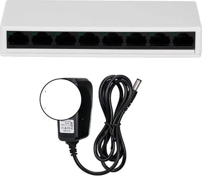 WiseGoods Premium Netwerk Switch Ethernet - Splitter - Netwerkkabel Adapter - Adapters Netwerkkabels - 8 Internet Poorten - Wit