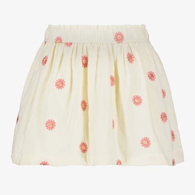 Twoday meisjes rok met roze bloemen wit - Maat 92