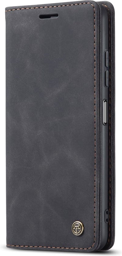 Casemania Hoesje Geschikt voor Oppo A58 4G - Charcoal Gray - Dunne Portemonnee Book Case - Slim Wallet Case met Pasjeshouder