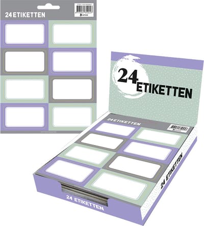 Verhaak - Etiketten pastel – 24 Etiketten – School – Schoolspullen