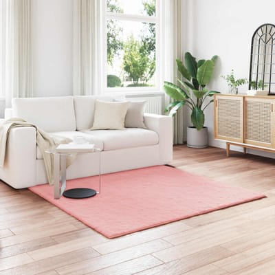 vidaXL - Antislip - vloerkleed - van - imitatie - konijnenbont - OLITE - Roze