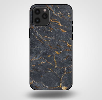 Smartphonica Telefoonhoesje voor iPhone 12 Pro Max met marmer opdruk - TPU backcover case marble design - Goud Grijs geschikt voor iPhone 12 Pro Max