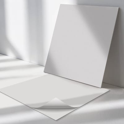 Wallfluent Vinyl Tegels - Kleur Grijs Vinyl Vloer Tegels - 30 cm x 30 cm - Uniform PVC Tegels - Verpakking van 9 stuks - Vierkant PVC Tegels - Patroon Plaktegels - Zelfklevende Vinyl Tegels - Plaktegels Keuken en Badkamer