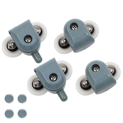 Dailygoods- Douchecabine Rollen 25 mm - Dubbele Wielen - Slijtvast en Duurzaam - Geluidsloos - Eenvoudige Installatie - Geschikt voor Glazen Deuren - Schuifdeurrollen