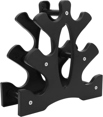 Dumbbell Rack met 3 Niveaus, Stevige Ondersteuning voor 20kg Dumbbells, Ruimtebesparende Organisator voor Thuis Gym en Fitnessruimte