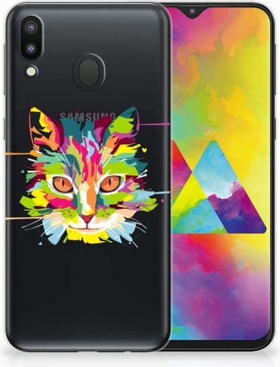Samsung Galaxy M20 (Power) Telefoonhoesje met Naam Cat Color