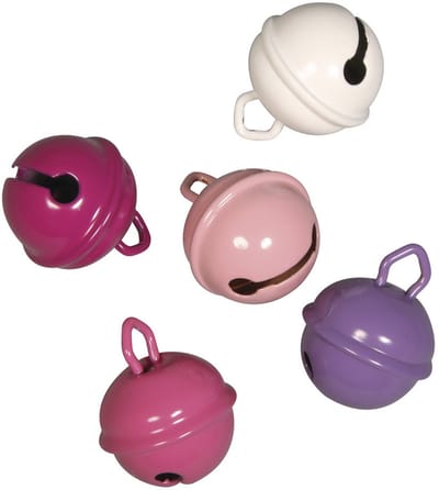 Decoratie belletjes - 10x st - roze - 19 mm - metaal - hobby - DIY - kerstbelletjes - kattenbellen