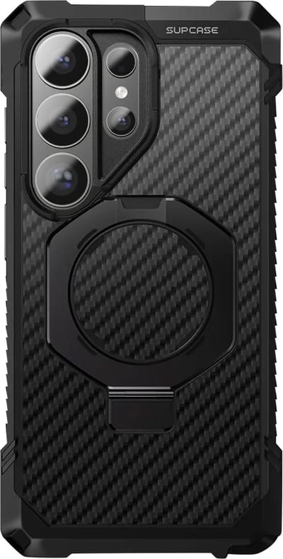 Supcase UB Grip hoesje geschikt voor Samsung Galaxy S26 Ultra - Geschikt voor MagSafe - Aramid Zwart