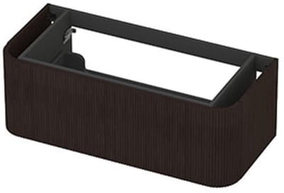 INK - Afgeronde Onderkast Fineer 1 Lade Softclose met Gefreesd Front Tbv Grepen - 1000x450x350 Mm - Dark Veneer