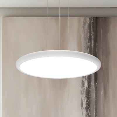 Viokef LED hanglamp Benett, wit, Ø 50 cm, metaal/acryl